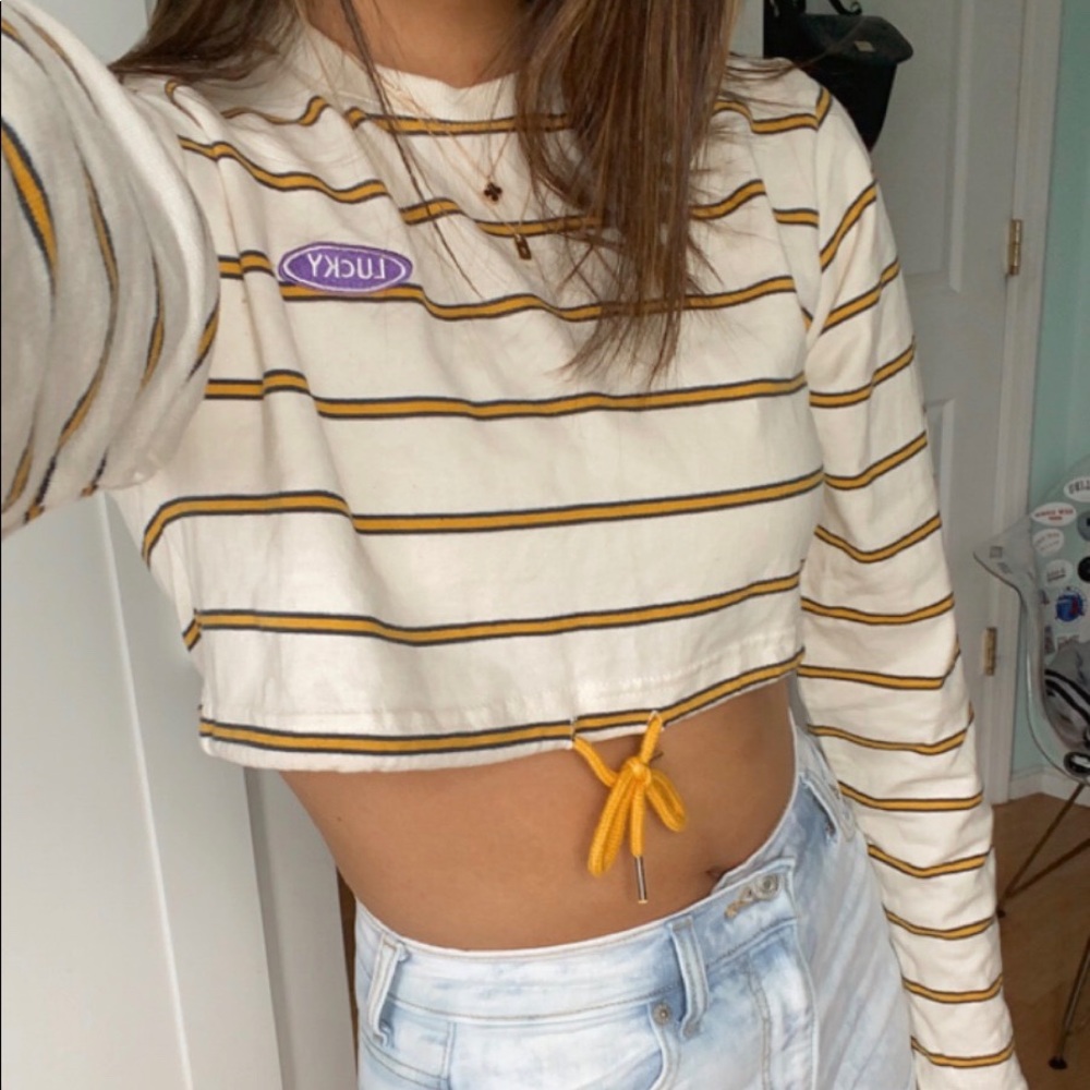 cropped long sleeve with tie
